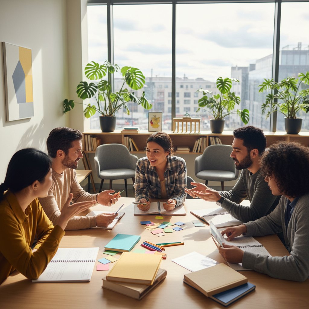 German language classroom with students learning grammar and conversation in Toronto